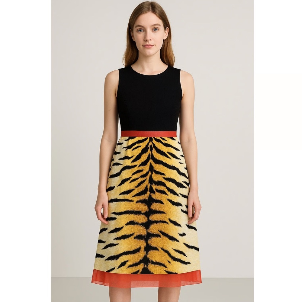 Etcetera Tiger Print dress. Worn‎ once. 200 retail